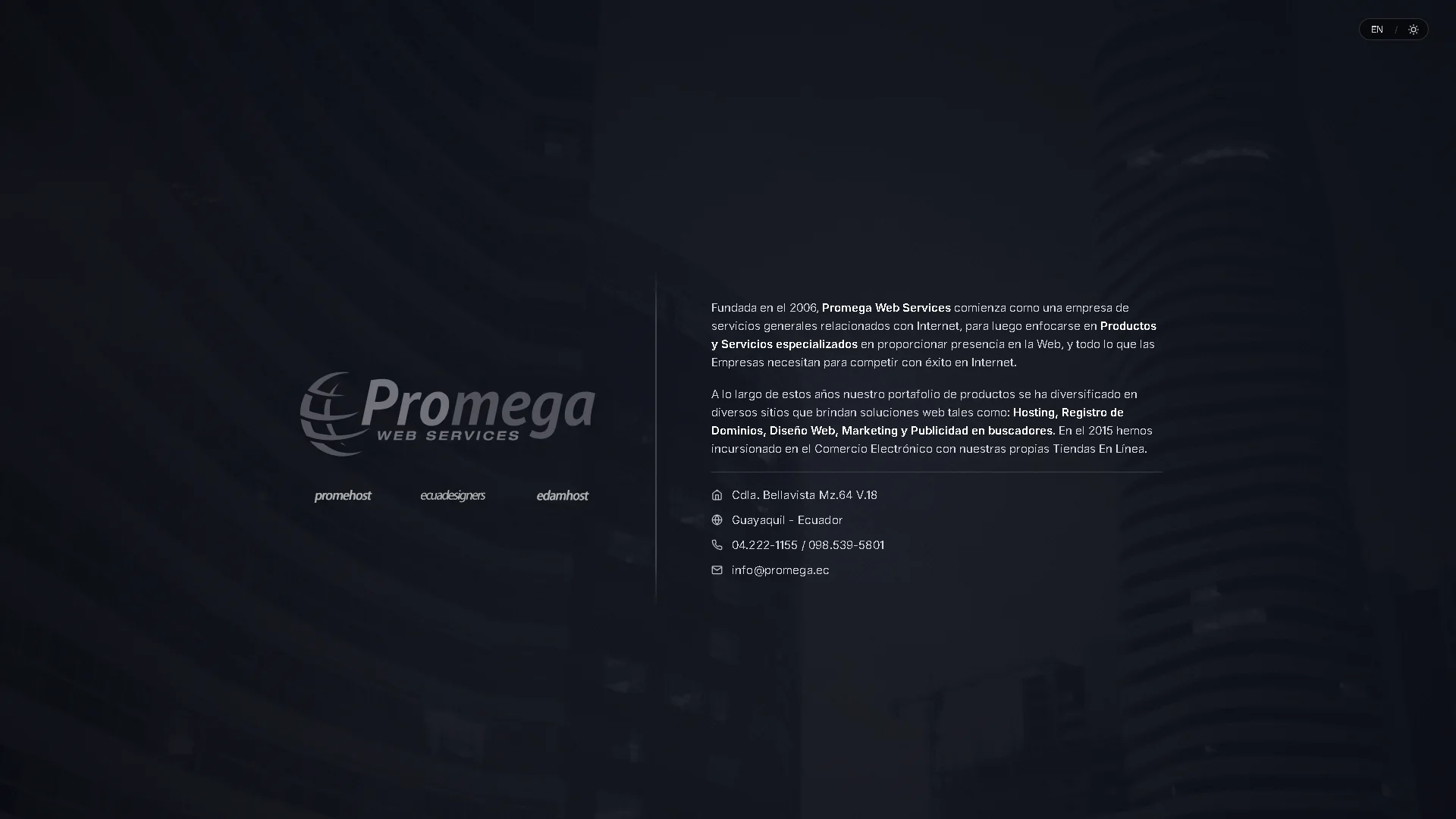 Promega Web Studio interface